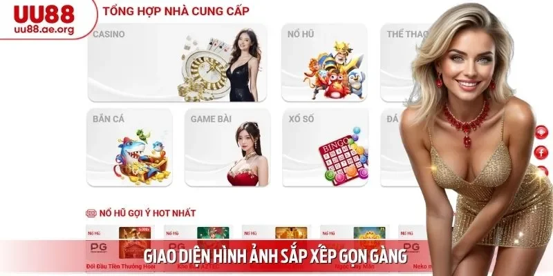 Giao diện hình ảnh sắp xếp gọn gàng 